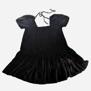 2xl black babydoll dress with ruffle skirt